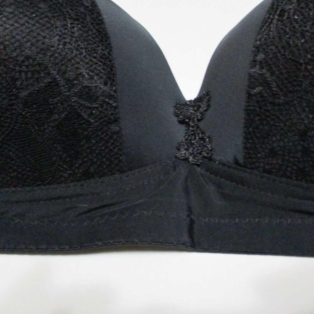 Prima Valentina Black 42C Seamless Lightly Padded Lace Bone in Side Bra #1099